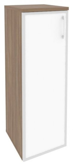 Шкаф средний узкий левый белое стекло