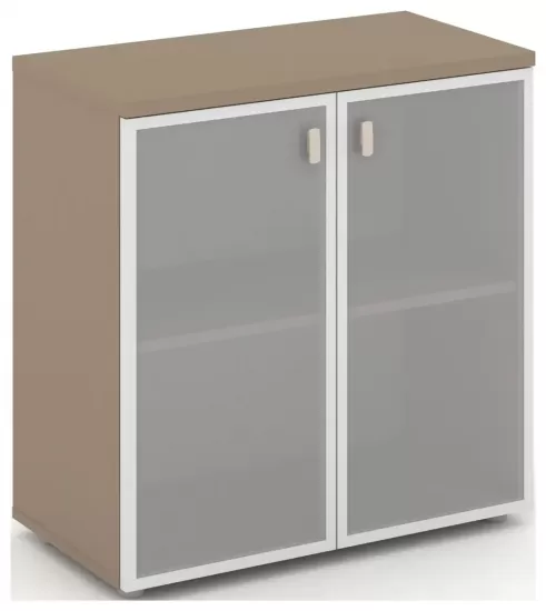 Шкаф низкий широкий (2 низких фасада стекло в раме)